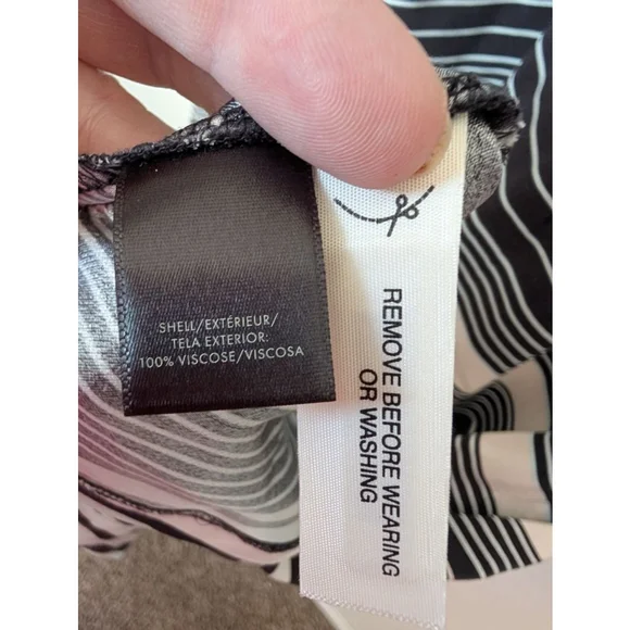 Ann Taylor Striped Dress 14 Black White Seafoam, Womens - Picture 10 of 10